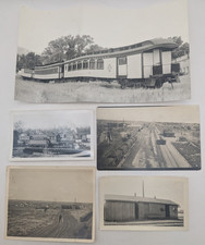 (5) RAILROAD PHOTO PRINTS & POSTCARD NEVADA CALIFORNIA OREGON VIRGINIA & TRUCKEE