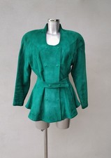 Jitrois Jeans Claude - Lederjacke Wildleder - Grün - Größe 36 Fr - Sehr Gut