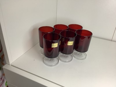 x6 Luminarc. Rote Sherry Portwein Kelch Gläser Einheitsgröße 3,5'' 9 cm Vintage Retro