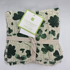 6 Storehhouse 12"x12" St Patrick's Day Dish Cloths Farmhouse Set Of Green Clover