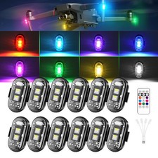 12pcs Wireless Led Strobe Light Rgb 8 Colors With Remote Control For Car Drone