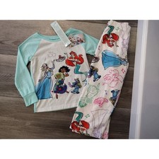 Disney 100 girls princess long sleeve pajama set New with tags size 6