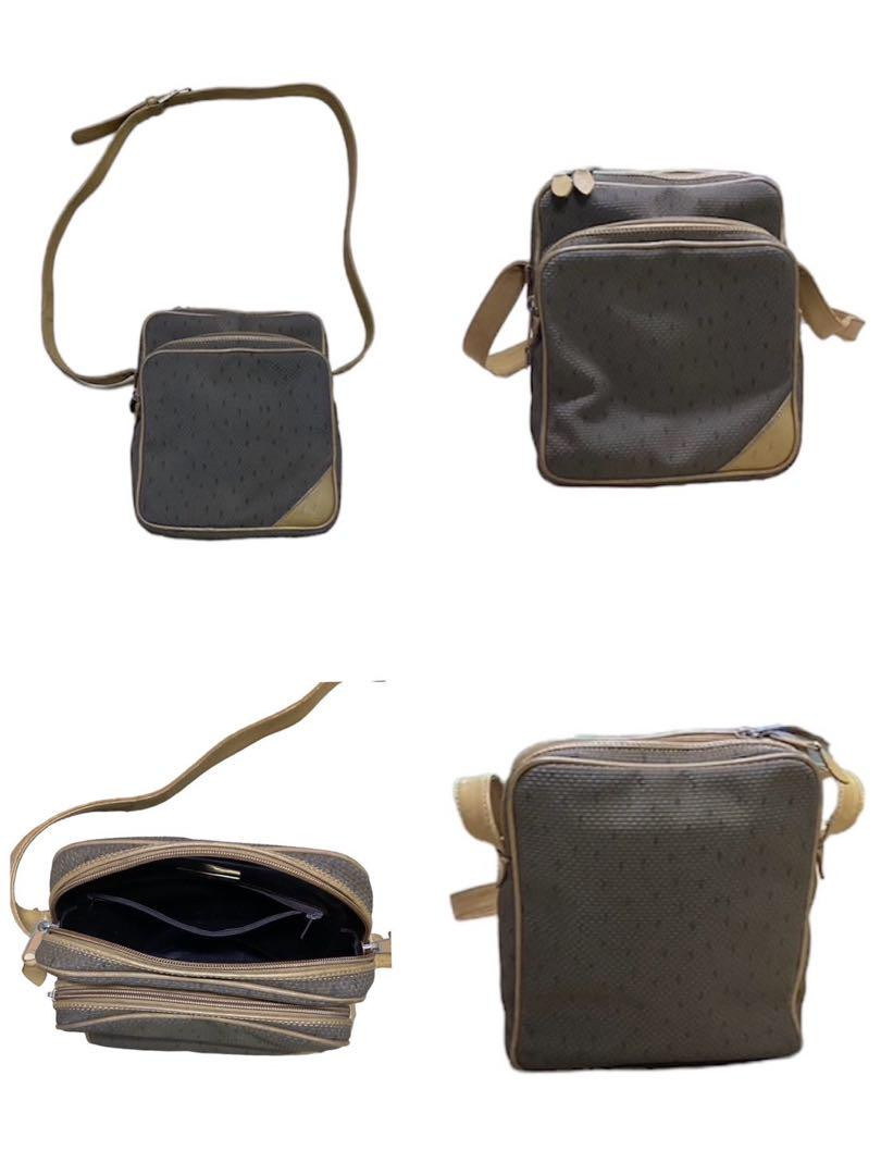 Borsa a tracolla Yves Saint Laurent in pelle PVC all over marrone beige