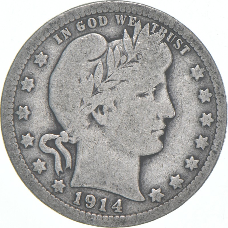 1914 Barber Quarter Average Circ *3635
