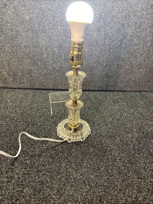 Vtg~Victorian Beaded Glass Lamp~Hollywood Regency~11'' Tall