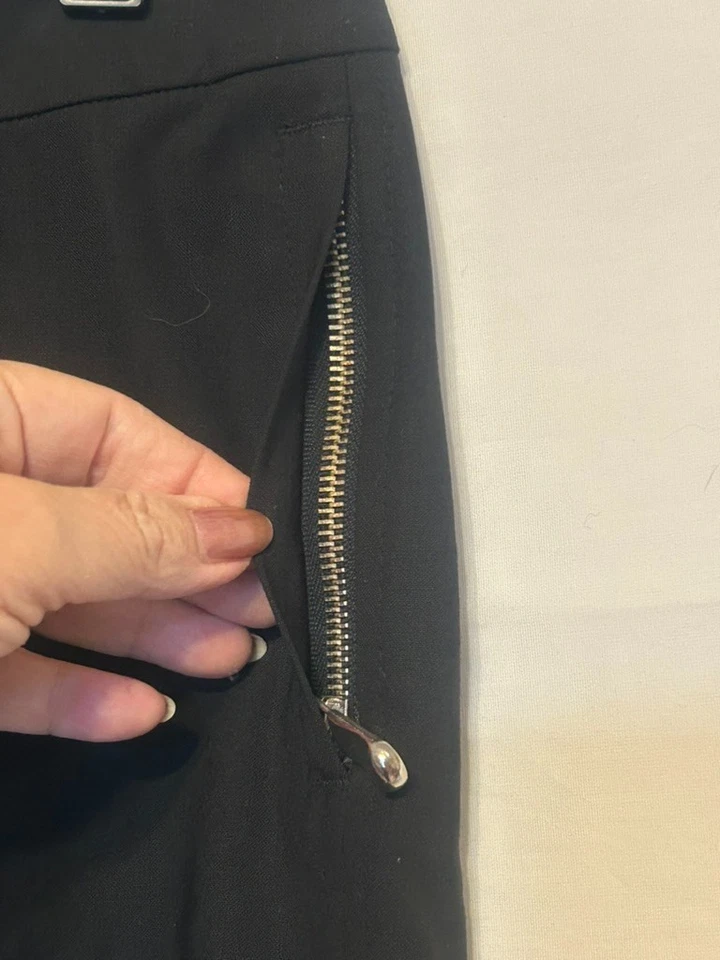 Rock &Republic ~Tailor Made Women's Mid-Rise Wool Blend Black Long Shorts ~Sz. 6 - Imagem 3 de 4