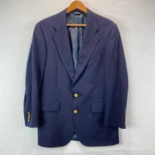 VTG Polo University Club Ralph Lauren Blazer Mens 42R Navy Blue Wool Gold Button