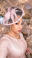 Elegant Pink Ladies Fascinator Derby Hat