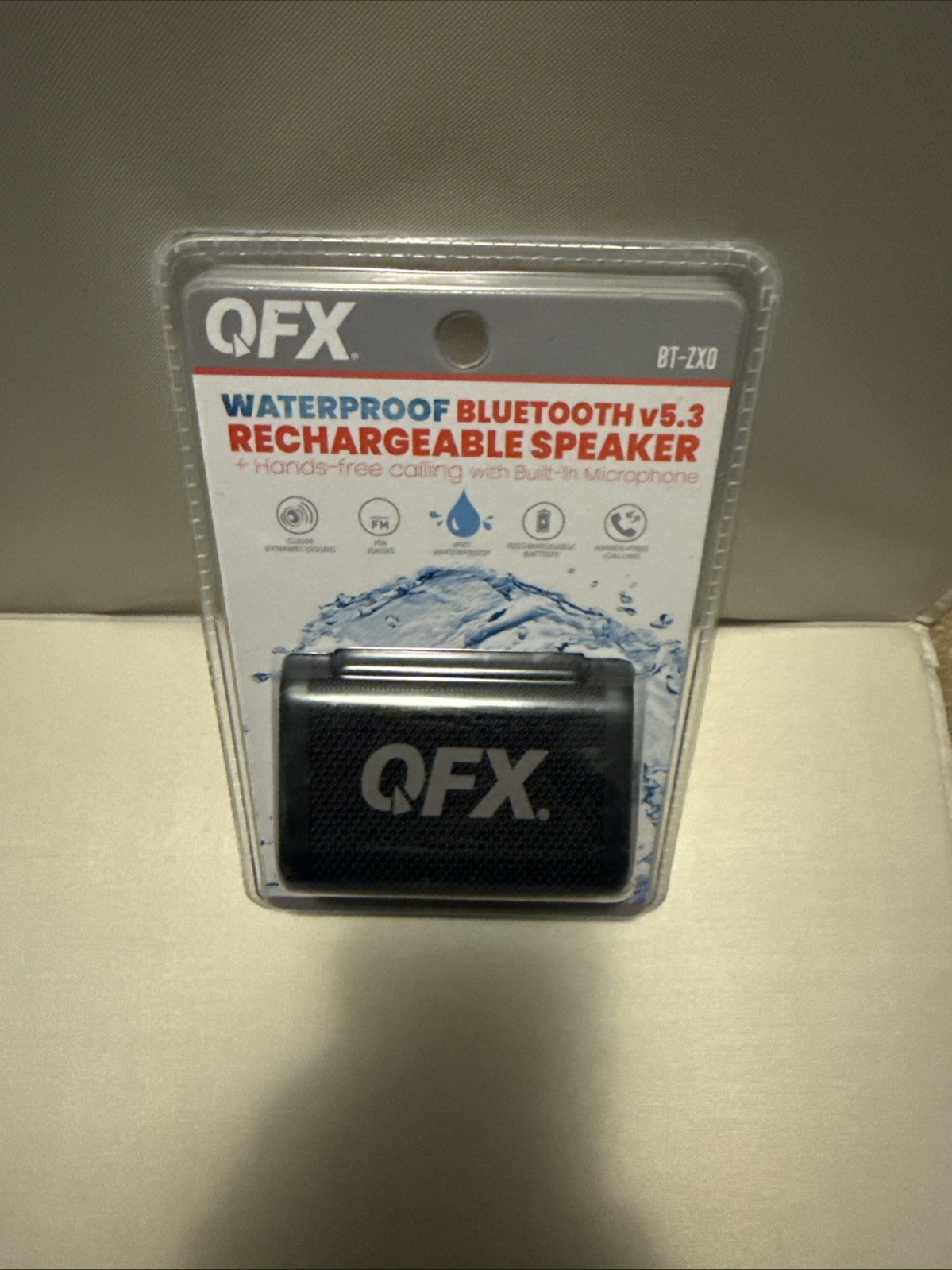 QFX BT-ZXO IPX-7 Rechargeable Waterproof Portable Bluetooth Speaker Black