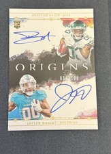 Braelon Allen & Jaylen Wright 2024 Panini Origins Dual RC Auto /100 Dolphins Jet