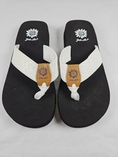 Yellow Box Women's Flax Wedge Sandal-White-7 M
