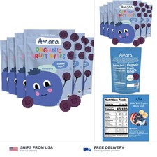 Amara Organic Fruit Bites Blueberry - No Artificial Colors/Dyes, No Added Sug...