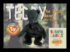 Teddy The Jade Bear Old Face 237 Series II Ty Beanie Babies Trading Card TC CC