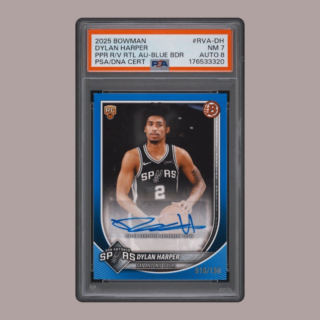 Bowman 2025 Dylan Harper Spurs RC Auto Blue Border /150 #RVA-DH PSA Auth