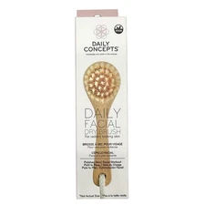 Daily Concepts Vegan Facial Dry Brush Nylon Bristles Beechwood Handle Skincare