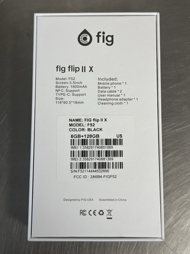 **NEW** Fig Flip II X 128/6GB DUAL SIM Kosher Phone - FACTORY UNLOCKED- F52 - Picture 6 of 6