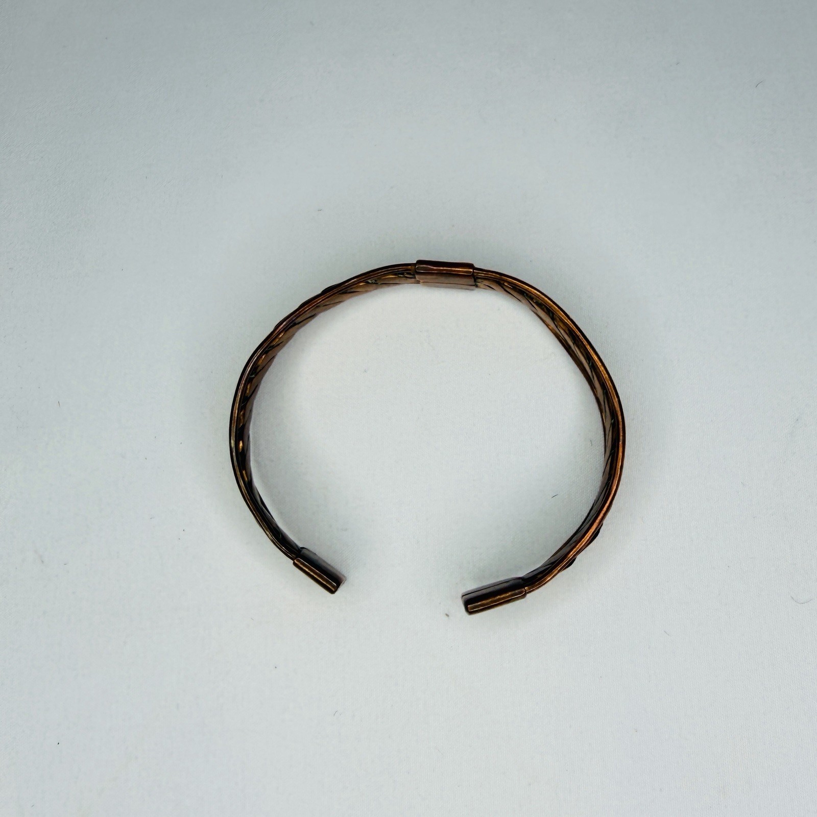 Vintage Braided Pattern Solid Copper Cuff Bracele… - image 5