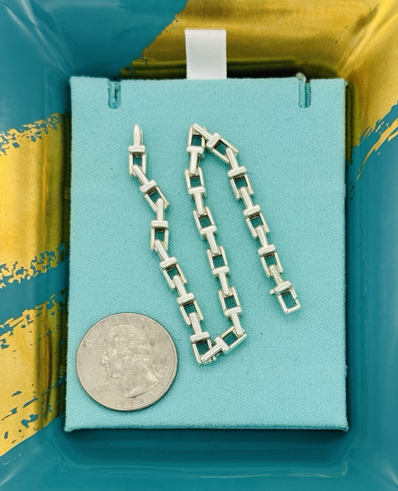 Tiffany & Co. T Narrow Chain Bracelet Sterling Silver Retired image 3