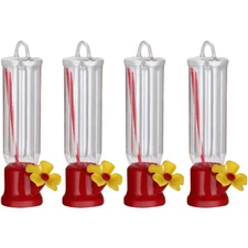 VIMOA Mini Hummingbird Feeder 4 Pack 2.3oz Small Nectar Plastic Red Cute Humm...
