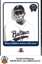 Henry Kimbro 2001 Fleer Greats of the Game #39 Baltimore Elite Giants