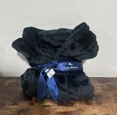 Tommy Bahama Paradise Collection His/Hers Black Plush Robe One Size Fits Most
