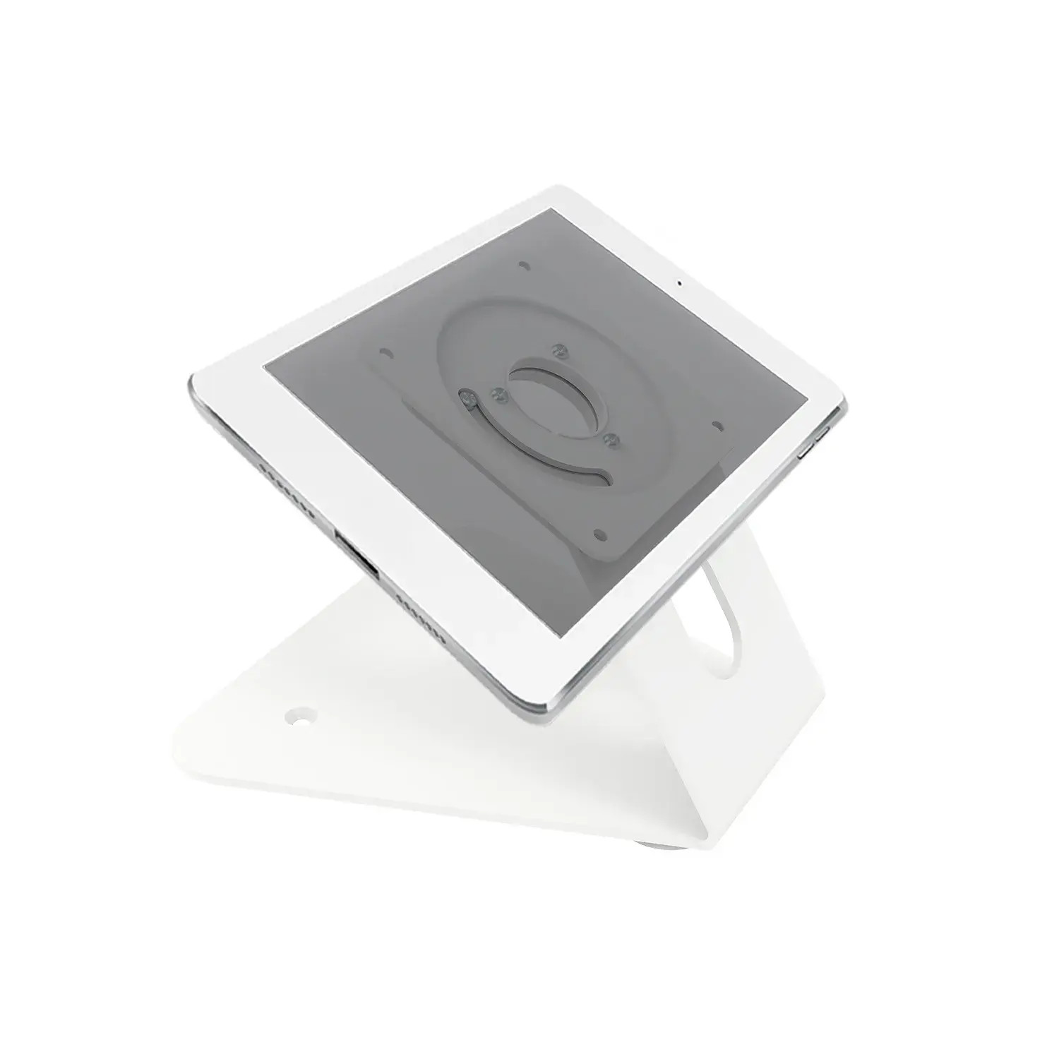 Support tablette blanc orientable à 360 degrés pour pose murale ou bureau