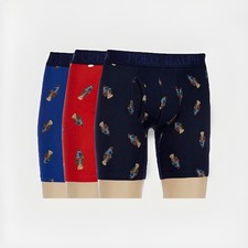 Polo Ralph Lauren Men's 3-Pack Boxer Briefs Holiday Bear Set Size S NWT