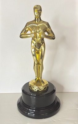 Metal Figure Achiever w/Black Piano Finish Round Base Trophy