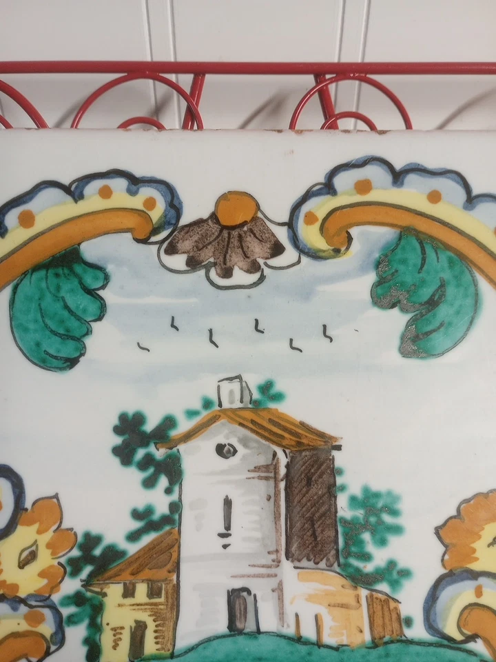 HAND PAINTED ITALIAN TERRACOTTA WALL TILE - Image 3 of 4