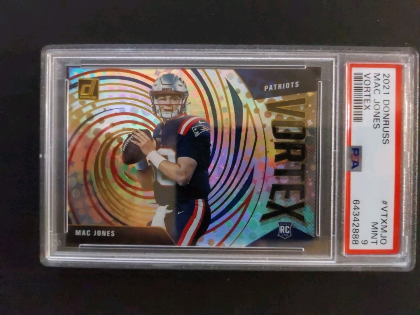 2021 Panini Donruss Vortex #VTXMJO Mac Jones RC Patriots PSA 9 Mint SF 49ers