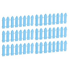 6pcs Miniature Garden Fence 3.9 Inch Mini Ornament Wood Picket Fence Dark Blue