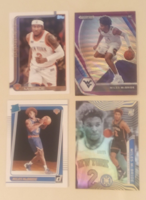 2021-26  MILES McBRIDE  Rookie Lot (4) w / Purple Prizm RC, 4 Rookies  NY KNICKS
