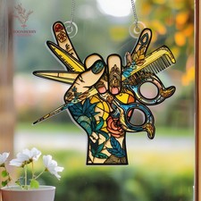 Hairstylist ACRYLIC Suncatcher Window Hanging, Hair Salon Suncatcher Ornament