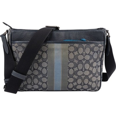Coach Monogram  Mens Thompson Varsity Stripe Crossbody Bag Tasche