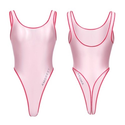 AMORESY Women One Piece Transparent Swimwears High Cut Thong G-string Bodysuits