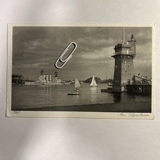Kiel Kriegsmarine Marine Schiff Kreuzer Kriegsschiff 14x9 Original Postkarte