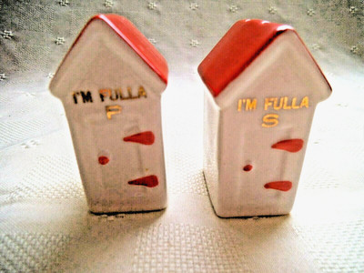 WHIMSICAL  OUTHOUSES  I M FULLA  ~ SALT & PEPPER SHAKERS