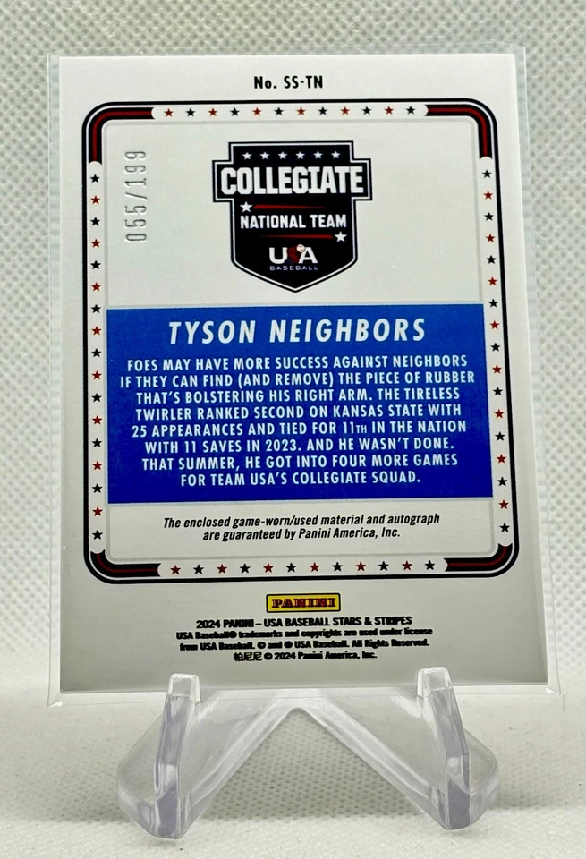 2024 Panini USA Stars & Stripes Tyson Neighbors Silhouettes Auto 055/199 #SS-TN - Image 2 of 3
