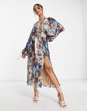 NWT ASOS DESIGN embellished midi dress with extreme blouson sleeve belt detail