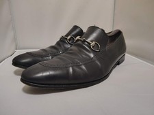 $1090 Mens Gucci Black Leather Horse Bit Loafers Sz 10 US Made in ITALY