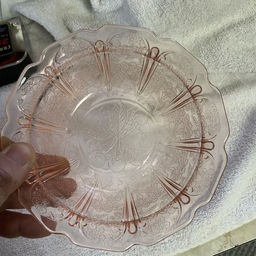 JEANETTE CHERRY BLOSSOM Pink bowl 6"  depression era
