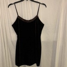 California Dynasty Vintage 90  s Brown Satin And Velvet Short Nightgown Woman M