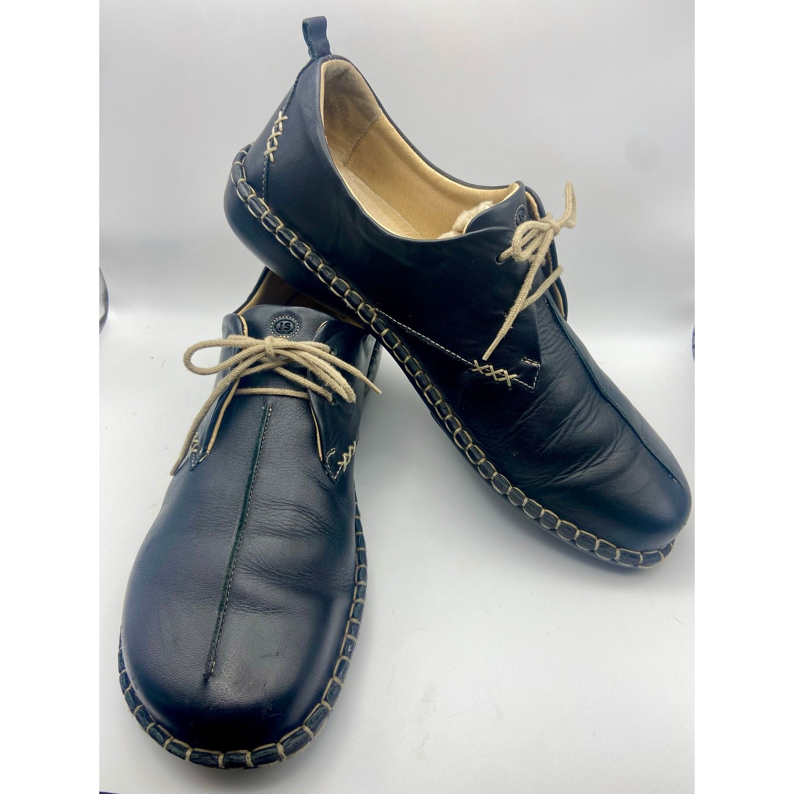 Josef Seibel Women’s Leather Lace-Up Comfort Shoes EU 41 US 9-9.5 Black Handsewn