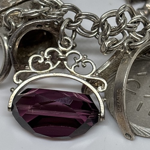 (1456)Vintage sterling silver charm bracelet - Bild 8 von 11