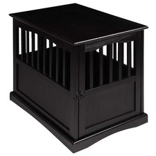 Casual Home Wooden Pet Crate, End Table, Medium, New Black