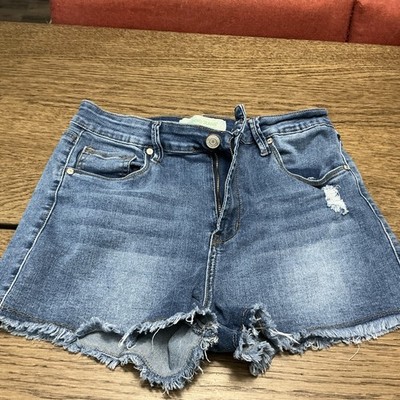 GoGo Jeans Womens Size 13/31 Distressed Denim Shorts Frayed Blue Casual