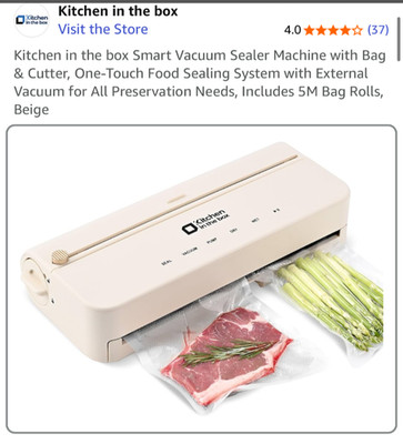 Kitchen in the box Smart Vacuum Sealer Machine with Bag & Cutter, One-Touch Food