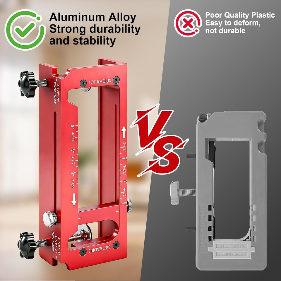 Door Hinge Jig, Aluminum Alloy Doors Hinges Router Jigs, Adjustable ...