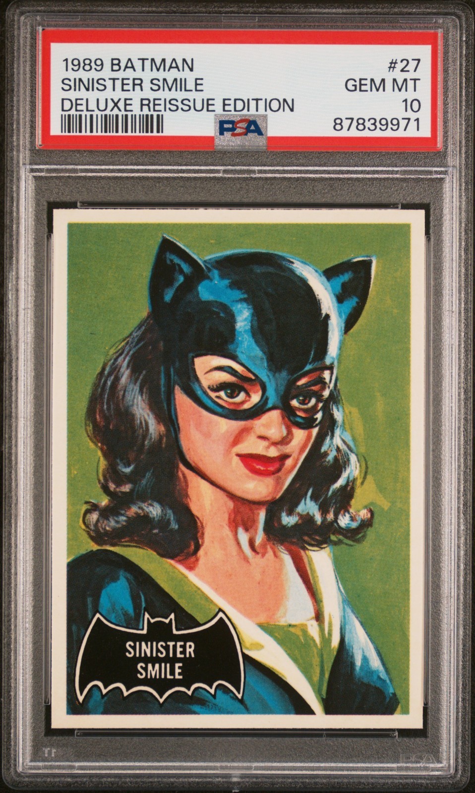 Sinister Smile #27 1989 Topps Batman Reissue trading card — raw and PSA graded price guide