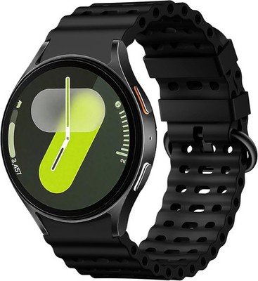 Soft Silicone Strap Compatible with Samsung Galaxy Watch 7 44mm No Gap Black